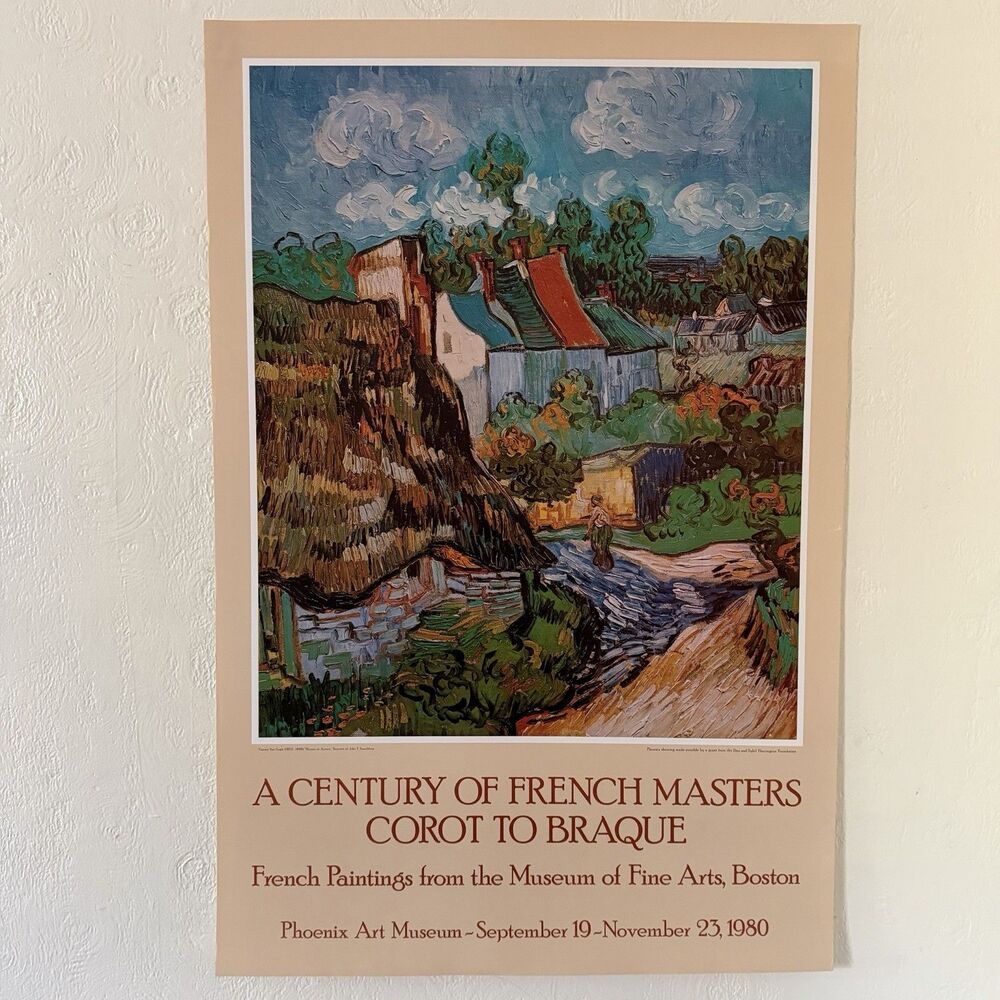 Van Gogh Museum of Fine Arts Boston Poster Art Print Houses At Auvers 36x24”